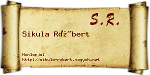 Sikula Róbert névjegykártya